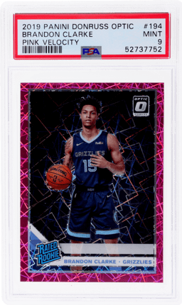 2019 Donruss Optic Rated Rookie Pink Velocity Brandon Clarke #194 14/79 PSA 9