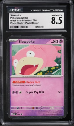 2026 Pokemon Mega Evolution Promo Pitch Black Slowpoke #86 CGC 8.5 NM-MT+