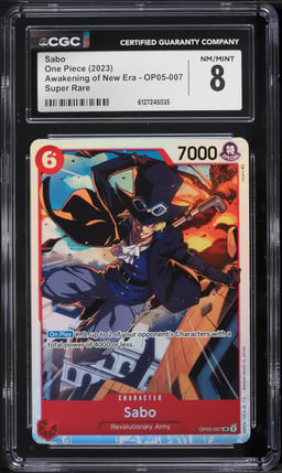 2023 One Piece Awakening Of New Era Sabo #OP05-007 CGC 8 NM-MT