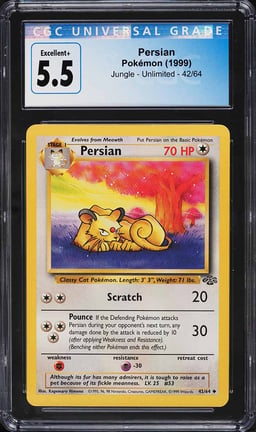 1999 Pokemon Jungle Persian #42 CGC 5.5 EX+