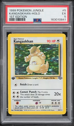1999 Pokemon Jungle 1st Edition Holo Kangaskhan #5 PSA 5 EX