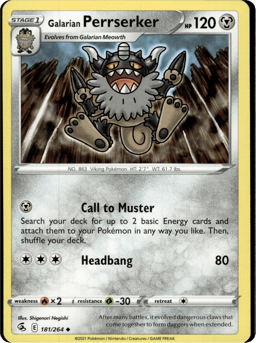 2021 Galarian Perrserker #181 Fusion Strike