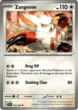 2023 Zangoose #147 Scarlet & Violet