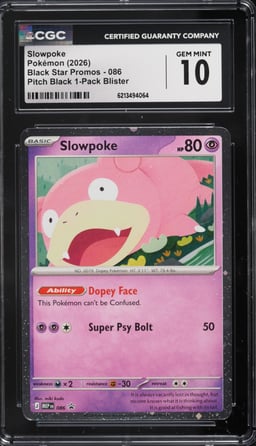 2026 Pokemon Mega Evolution Black Star Promo Pitch Black 1-Pack Blister Slowpoke #086 CGC 10