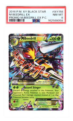 2014 Pokemon XY Black Star Promo Premium Collection M Beedrill Ex #XY158 PSA 8