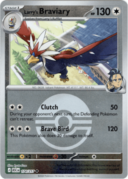 2026 Larry's Braviary (Ball Reverse Holofoil) #174 Ascended Heroes