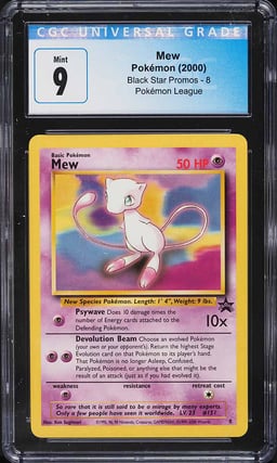 2000 Pokemon League Black Star Promo Mew #8 CGC 9 MINT