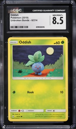 2019 Pokemon Sun & Moon Unbroken Bonds Oddish #6 CGC 8.5 NM-MT+