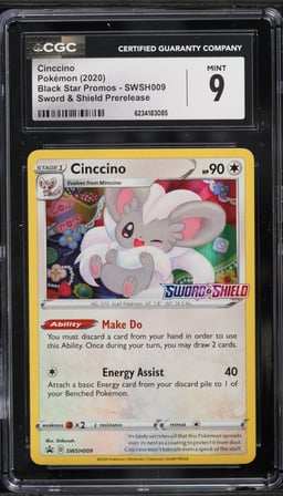 2020 Pokemon Sword & Shield Promo Prerelease Cinccino #SWSH009 CGC 9 MINT
