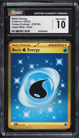 2023 Pokemon Scarlet & Violet Paldea Evolved Gold Rare Basic Water Energy #279 CGC 10 GEM MINT