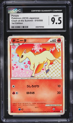 2010 Pokemon Japanese Clash at the Summit 1st Edition Ponyta #010 CGC 9.5 MINT+