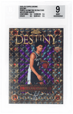 2025 Topps Chrome Destiny Purple Geometric Refractor Dylan Harper #D2 75/75 BGS 9
