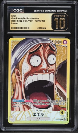 2025 One Piece Japanese Base Shop Collection Vol.1 Leader Enel #OP05-098 CGC 10 PRISTINE