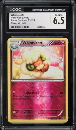 2016 Pokemon Fates Collide Reverse Holo Whimsicott #71 CGC 6.5 EXMT+