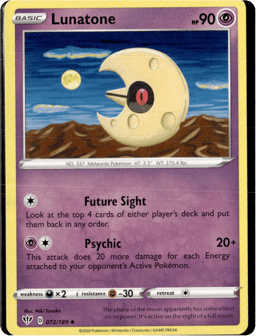 2020 Lunatone #72 Darkness Ablaze
