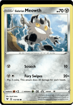 2020 Galarian Meowth #112 Vivid Voltage