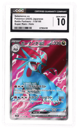 2025 Pokemon Scarlet and Violet Battle Partners Japanese Super Rare Salamence Ex #119 CGC 10