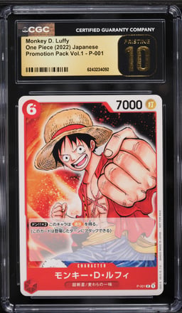 2022 One Piece Japanese Promo Pack Vol. 1 Monkey D. Luffy #P-001 CGC 10 PRISTINE