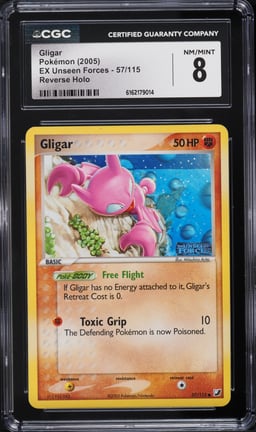 2005 Pokemon EX Unseen Forces Reverse Holo Gligar #57 CGC 8 NM-MT