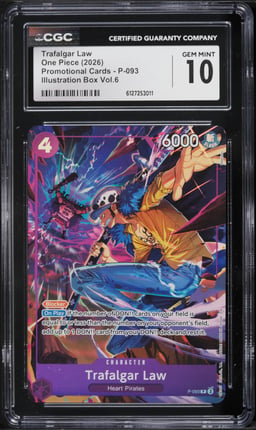 2026 One Piece Promo Illustration Box Vol. 6 Alt Art Trafalgar Law #P-093 CGC 10 GEM MINT
