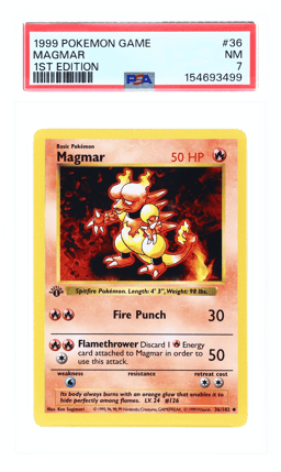 1999 Pokemon Base Set 1st Edition Magmar #36 PSA 7