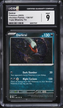 2023 Pokemon Scarlet & Violet Obsidian Flames Triple Whammy Tin Darkrai #136 CGC 9 MINT