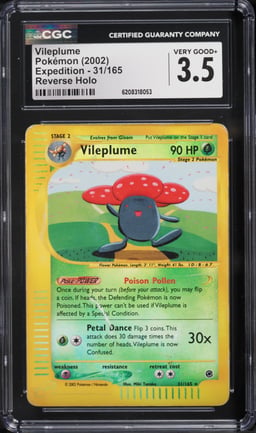 2002 Pokemon Expedition Reverse Holo Vileplume #31 CGC 3.5 VG+