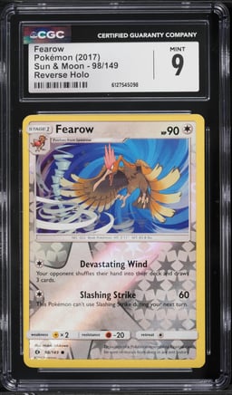 2017 Pokemon Sun & Moon Reverse Holo Fearow #98 CGC 9 MINT