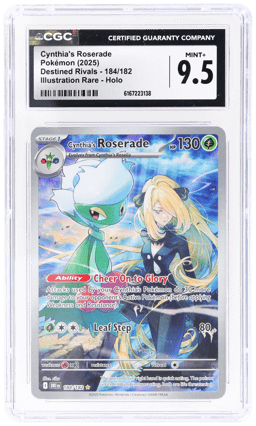2025 Pokemon Scarlet and Violet Destined Rivals Illustration Rare Cynthia's Roserade #184 CGC 9.5