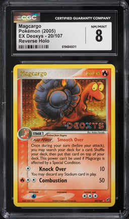 2005 Pokemon EX Deoxys Reverse Holo Magcargo #20 CGC 8 NM-MT