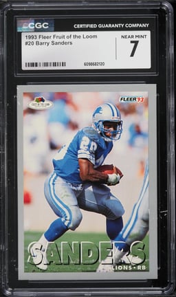 1993 Fleer Fruit Of The Loom Barry Sanders #20 CGC 7 NRMT