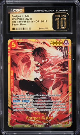 2026 One Piece The Time Of Battle Portgas D. Ace #OP16-118 CGC 10 PRISTINE