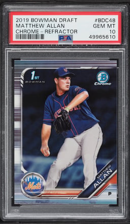 2019 Bowman Chrome Draft Refractor Matthew Allan PROSPECT #BDC-48 PSA 10 GEM MINT