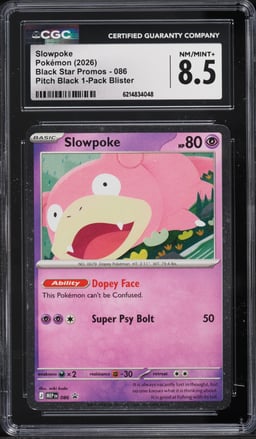 2026 Pokemon Mega Evolution Promo Pitch Black Slowpoke #86 CGC 8.5 NM-MT+