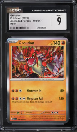 2026 Pokemon Mega Evolution Ascended Heroes Holo Groudon #108 CGC 9 MINT