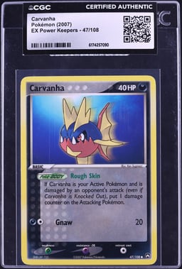 2007 Pokemon Ex Power Keepers Carvanha #47 CGC AUTH