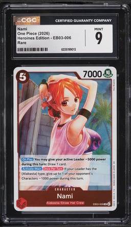 2026 One Piece Heroines Edition Nami #EB03-006 CGC 9 MINT
