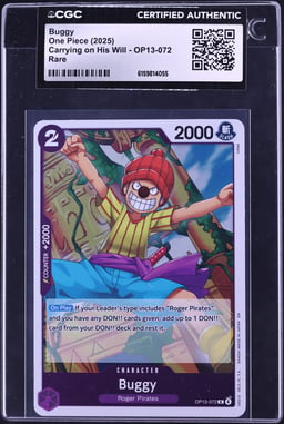2025 One Piece Carrying On His Will Buggy #OP13-072 CGC AUTH