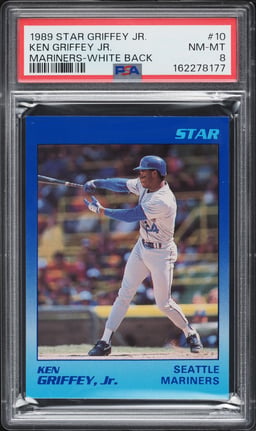 1989 Star Mariners White Back Ken Griffey Jr. ROOKIE #10 PSA 8 NM-MT