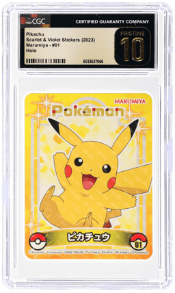 2023 Pokemon Scarlet and Violet Stickers Marumiya Archway Pikachu #1 CGC PRI