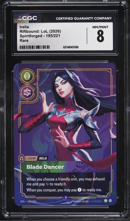 2026 Riftbound League Of Legends LoL Spiritforged Irelia #195 CGC 8 NM-MT