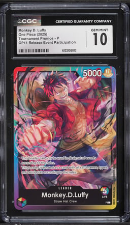 2025 One Piece Promo Tournament Release Event Participation Monkey D. Luffy #P CGC 10 GEM MINT