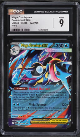 2026 Pokemon Mega Evolution Chaos Rising Holo Mega Greninja EX #22 CGC 9 MINT