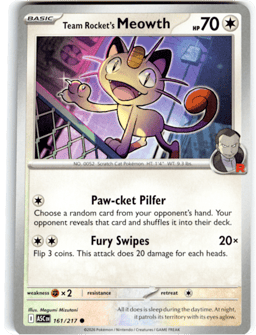 2026 Team Rocket's Meowth #161 Ascended Heroes