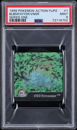 1999 Pokemon Action Flipz Series One Bulbasaur Ivysaur Venusaur #1 PSA 9 MINT
