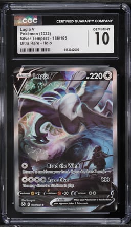 2022 Pokemon Sword & Shield Silver Tempest Alt Art Lugia V #186 CGC 10 GEM MINT