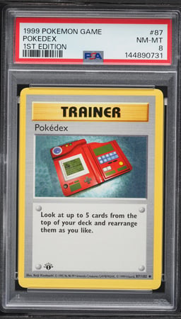1999 Pokemon Base Set Shadowless 1st Edition Pokedex #87 PSA 8 NM-MT