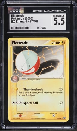 2005 Pokemon EX Emerald Electrode #27 CGC 5.5 EX+