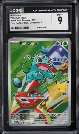 2026 Pokemon Mega Promo First Partner Illustration S1 Full Art Bulbasaur #37 CGC 9 MINT