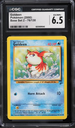 2000 Pokemon Base Set 2 Goldeen #76 CGC 6.5 EXMT+